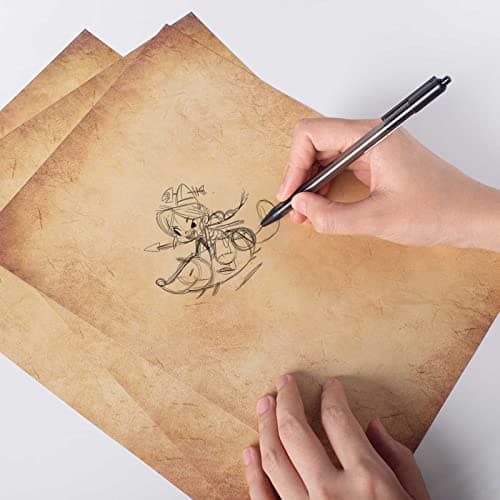 25 Feuilles Papier Parchemin Vintage Format DIN A4 pour Invitation d'anniversaire Calligraphie Imprimé Recto Verso