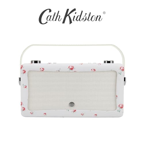 VQ Cath Kidston Hepburn Voice Alexa Enceinte Connectée Enceinte Bluetooth Intelligente, Portable et Puissante de 20 W avec Port de Charge USB et 8 Heures D'autonomie de Lecture - Rose Dispersée