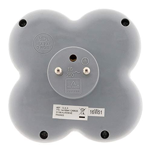 Triplite 16A 2P+T façade avec interrupteur gris/blanc