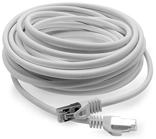 1,0 m - blanc - paquet de 5 câbles réseau CAT.7 câble patch SFTP PIMF LSZH câble Gigabit Lan câble brut cat7 10 Gb avec connecteur RJ45 Cat6a compatible avec CAT5 CAT6 cat7 cat8