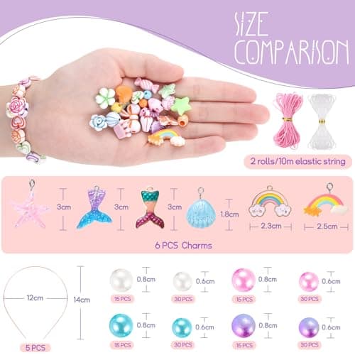 Funtopia 790+pcs Perles pour Bracelet, 32 Types Perles Enfant Kit de Fabrication de Bracelets pour Filles, Bijoux Jouet Enfants pour Filles de 5 à 12 Ans