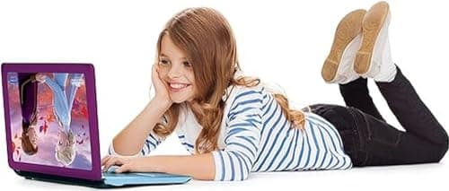 Lexibook Disney Frozen La Reine des Neiges 2-Ordinateur Éducatif Bilingue Français/Néerlandais-Jouet Filles avec 124 Activités pour Apprendre, S'amuser et Jouer du Piano-Bleu/Violet, JC598FZi10