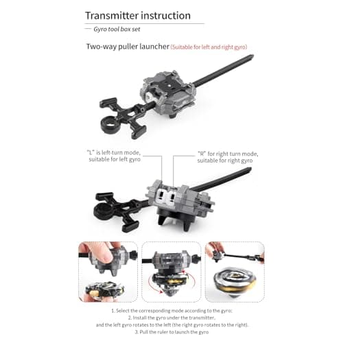 Netoke Bey Toupie 10 en 1 Gyro Burst, Turbo 4D Combinaison, Comprenant Un Ensemble D'accessoires Gyroscopiques 4 Pièces, Noir