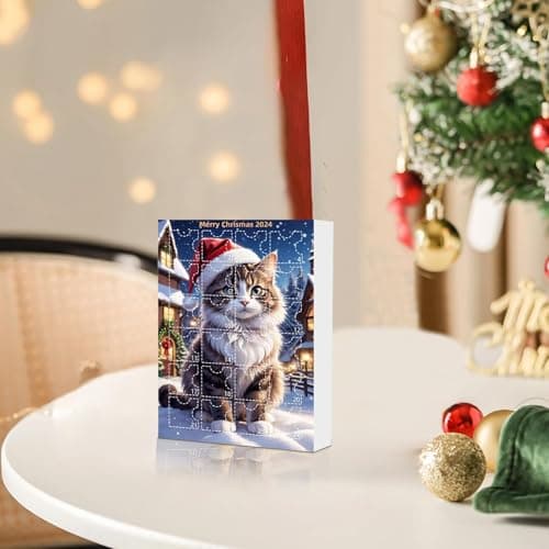 Calendrier De L'Avent Avec Pendentifs En Forme De Chat 2024, Calendrier Du Compte À Rebours Avec Pendentifs Pour Arbre De Noël, 24 Jours Calendrier De L'Avent, Pour Décoration De Noël