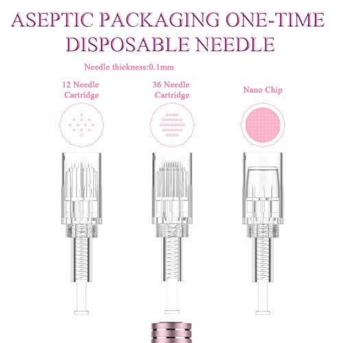 PELCAS Dermapen Micro Aiguilles Stylo avec 3 Têtes d’Aiguilles et 3 Vitesses, 0-2 mm Réglable Microneedling Pen Professionnelle pour Rides Cicatrices d'acné Vergetures Tachetures