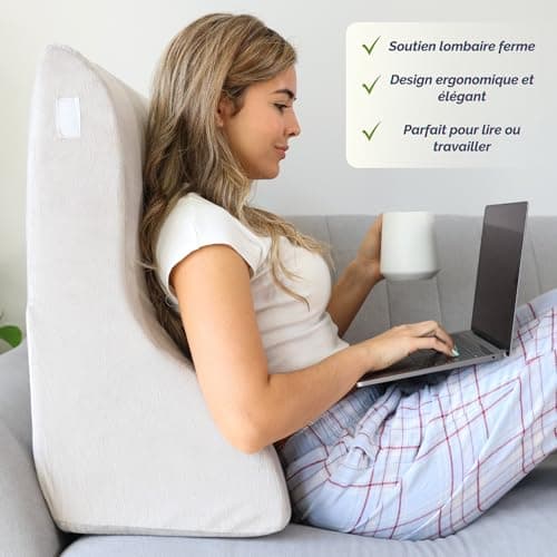 Relivy - Coussin de Lecture pour Lit, Coussin Dossier Canapé, Oreiller de Lecture, Coussin Dos, Fauteuil Lit, Coussin Dossier Canapé, Coussin Triangulaire, Oreiller Triangulaire, Dossier de Lit