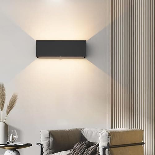 Klighten 30W Applique avec détecteur de mouvement, Applique murale exterieur/interieur,IP65 3000K,Applique détecteur de mouvement,Noir