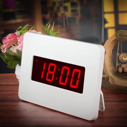 Timegyro Silent LED numérique Wall Clock Night Lights réveil Batterie utilisée Uniquement, Les Piles alcalines alcalines 4pcs Peuvent Continuer à fonctionner Pendant Plus de 12 Mois. (Blanc)