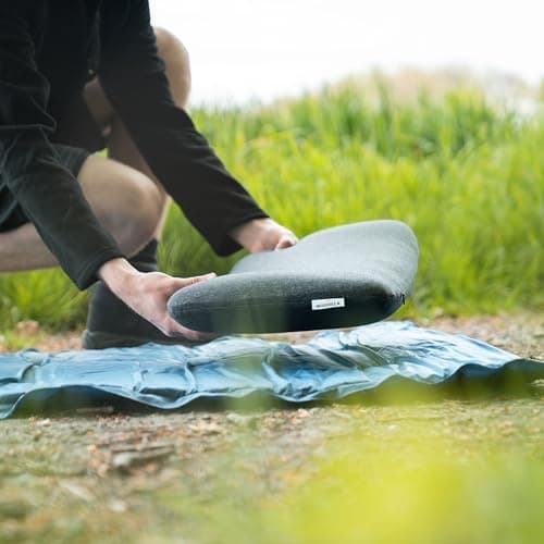 WOODILLA Oreiller de Voyage de, Dimensions 50x30x10 cm Oreiller en Mousse à mémoire de Forme avec Sac de Transport, Oreiller de Voyage Portable pour l'avion, la Voiture ou Le Camping en Plein air