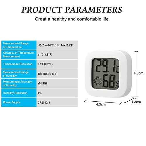 flintronic Thermomètre Hygrometre Interieur, 3PCS Mini Thermomètre Hygromètre Intérieur Digital à Haute Précisio,Thermomètre Précis et Hygromètre pour La maison,Le bureau,Les Reptiles,La Pépinière