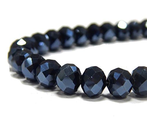 Perles de verre tchèque, en cristal CZ de Bohême, rondes, à facettes, 4/6/8/10 mm, couleur au choix : noir métallisé, 4 x 3 mm