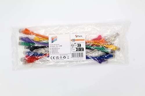 1aTTack.de Câble réseau Cat 6 10 couleurs - 0,25 m - (set) - Câble Ethernet CAT6 Câble Lanka Câble patch 1000 Mbits