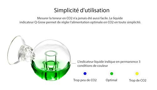 Q-Grow Moniteur Indicateur de contrôle avec Test d'endurance au CO2 en Goutte pour Aquarium d'eau Douce - Ball