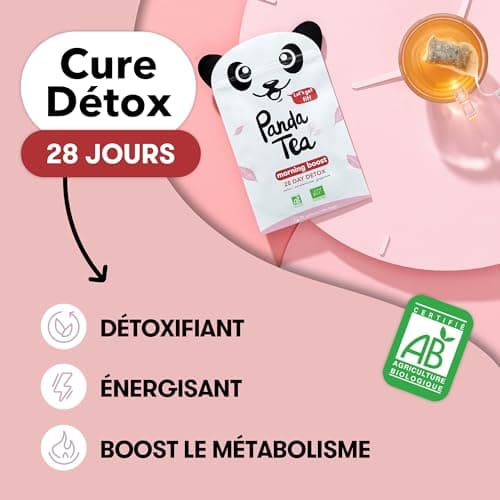 Panda Tea - Morning boost - thé biologique bio - 28 sachets coton