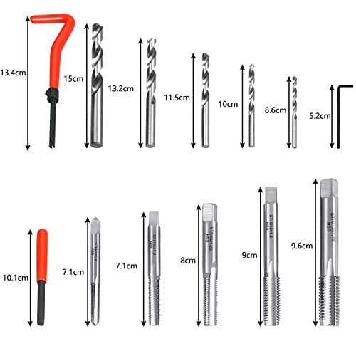 YRHome Kit d'outils de réparation de filetage 131 pièces pour voiture - Manchon fileté - Moteur M5 M6 M8 M10 M12