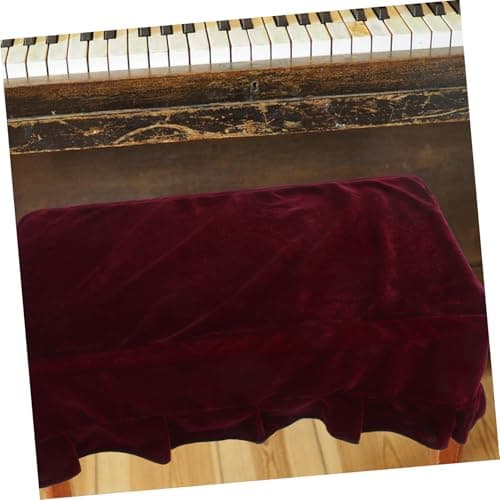 JEWEDECO Housse De Tabouret En Velours Doré Housse Pour Banc De Piano Housses De Banc Protecteur De Banc Couverture De Tabouret Couverture De Banc à La Maison Banquette Rouge