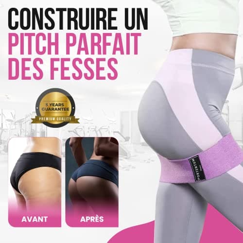 PORTENTUM Elastique Musculation Lot de 3 Bandes Elastiques de Fitness antidérapantes en Tissu, 3 Niveaux de résistance pour Crossfit, Yoga, fessiers et Autres Sports et Sac de Rangement