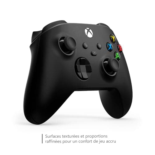 Xbox Manette sans Fil - Carbon Black Pour Xbox Series X, Xbox Series S, Xbox One, Windows 10 & 11, Android et iOS - Noir