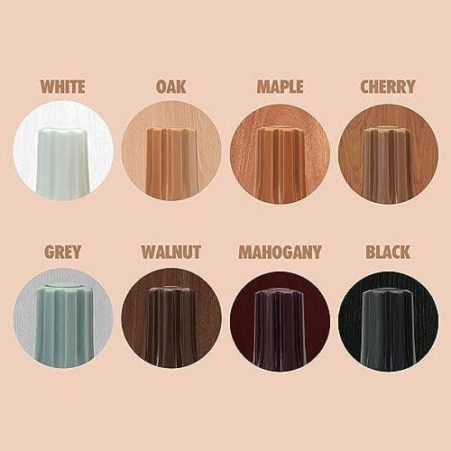 Boxgear Marqueurs de réparation de meubles et bâtons de cire avec aiguiseur pour taches, rayures, planchers en bois, tables, bureaux, érable, chêne, cerise, noyer, gris, blanc, noir, acajou