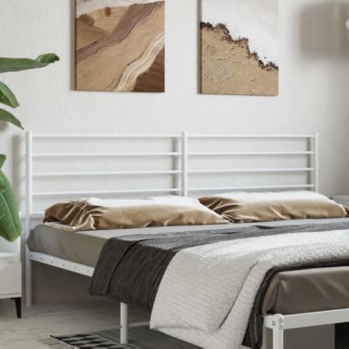 Coavain Tete de Lit 193 cm Tête de Lit Acier Blanc 198x3x90 cm