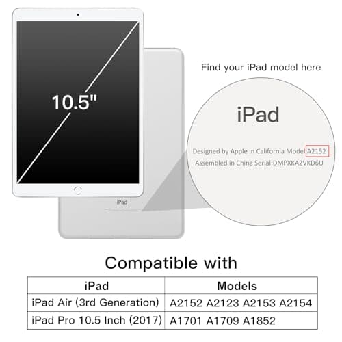 JETech Coque pour iPad Pro 10,5 Pouces et iPad Air 3 (10,5 Pouces 2019, 3ème Génération), Souple TPU Transparent Fin Antichoc Tablette Housse Étui (Transparente)