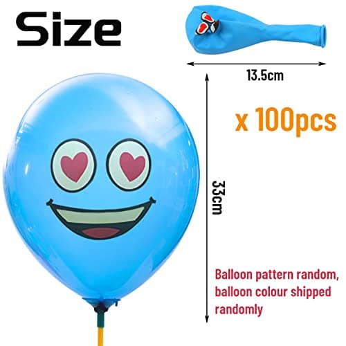 Émoticônes Ballons, RosyFate 100 Ballons Smiley, Ballons en Latex, Ballons Emoticones Amusant, Assortiment D'émoticônes Ballons, Accessoires de Fête Evènement Soirée Décoratif (B)