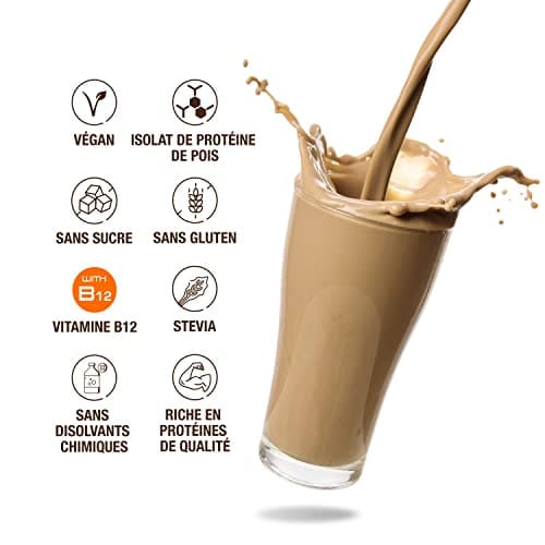 Weider Vegan Protein (750g) Goût Cappuccino. Protéines 100% Vegetal 23g/dose, Pois (Isolat Pisane) & Riz. Avec Vitamine B12 & Stevia. Sans Gluten, Sans Sucre. Emballage 50% Recyclé, 100% Recyclable