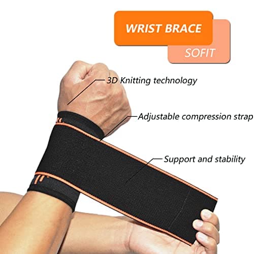 SOLO ACTFIT Support de Poignet, Elastique Compression Poignet pour Tennis, Golf, Gym, Sport et Fitness - Bandage De Soutien pour Homme Et Femme - Taille Unique Réglable