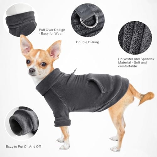 Mosucoirl Pull Chien Hoodie Animaux de Compagnie Manteau Chaud Coton Sweat Shirt Vêtements pour Chiens avec Poches Chien Pull pour Chiens Body (Noir, XS)