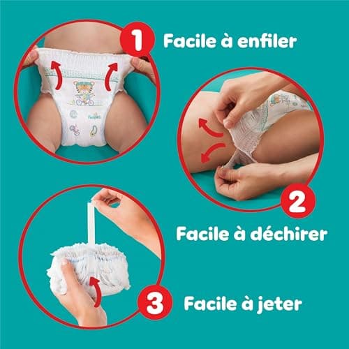 Pampers Baby-Dry Pants, Taille 8, 117 Couches-Culottes, 19kg+, Maintien 360° Contre Les Fuites Pour Un Ajustement Optimal Pour Éviter Les Bâillements Et Les Fuites, Pack 1 Mois