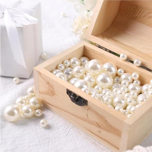 Jisrcha 150 Perles Artificielles, Perle Nacrée,Sans Trou Tailles Mixtes, Perles Rondes Flottantes de Taille Variée pour La Fabrication de Bijoux, Colliers, Bougie Flottante 8/14/20 MM (blanc)