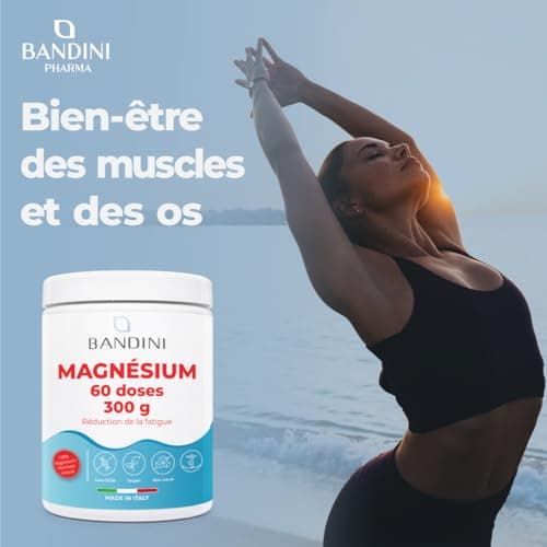 Bandini® MAGNÉSIUM en Poudre 300g | Source de Citrate de Magnesium | Réduction du Stress, Fatigue et Anxiété | Favorise la digestion, soutient os, muscles et memoire | Mag Pure 100% Vegan Sans OGM