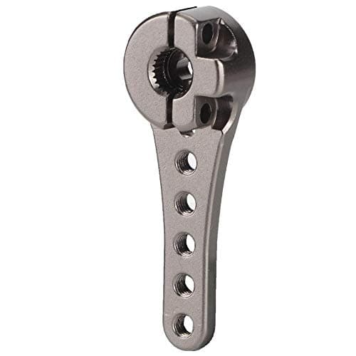 Bras de klaxon de servo de Direction, Alliage d'aluminium Long Bras de klaxon de servo de Direction 25T Compatible avec 1/10 1/8 1/5 RC Car(Titane)
