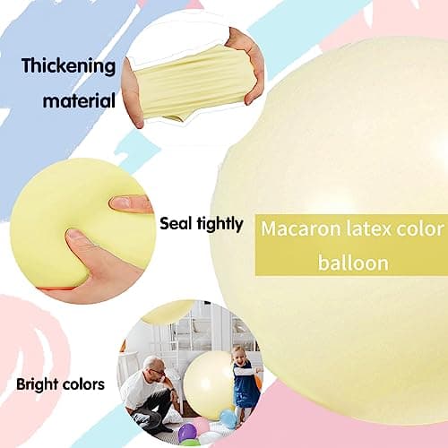 6 Pièces Ballon Géant en Latex, 36 Pouces Grand Décorations Ballon Jaune, Rond Helium Balloon pour Les Festivités de Fête de Mariage Party Carnival Event Décorations (90 cm)