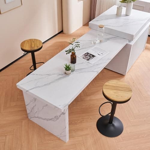 YOUNIKE Tabouret Bar Lot de 2 Tabouret de Bar en Bois Chaise de Bar Tabouret Haut Cadre en Métal Réglable en Hauteur Pivotant à 360° avec Repose-Pieds Industriel Noir