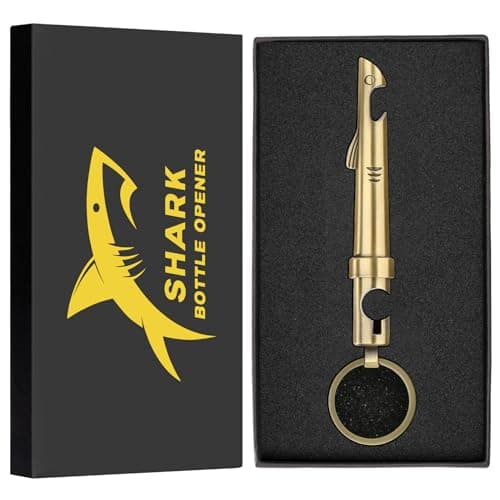LKKCHER Décapsuleur 2 en 1 en forme de requin, porte-clés fantaisie, tire-bouchon, ouvre-bouteille de bière, cadeau de vin et de bière pour homme, cadeau de fête des pères, cadeaux de Noël, cadeaux