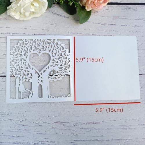 MillaSaw Carte de mariage romantique invitation faire-part arbre d'amour cartes découpées au laser 20 sets (blanc)