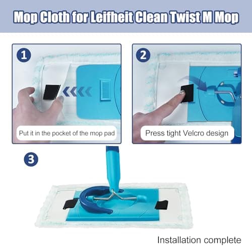 Balais Serpillères de Rechange, Serpillères en Microfibre pour Leifheit Clean Twist M Ergo Micro Duo, Remplacement des Têtes de Recharge de Vadrouille Chiffon 3 Pièces