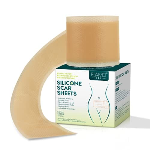 Feuilles de cicatrices en silicone - Rouleau de ruban adhésif en silicone de qualité médicale (4,1 x 300,5 cm) - Réutilisables - Feuilles d'élimination des cicatrices professionnelles pour césarienne