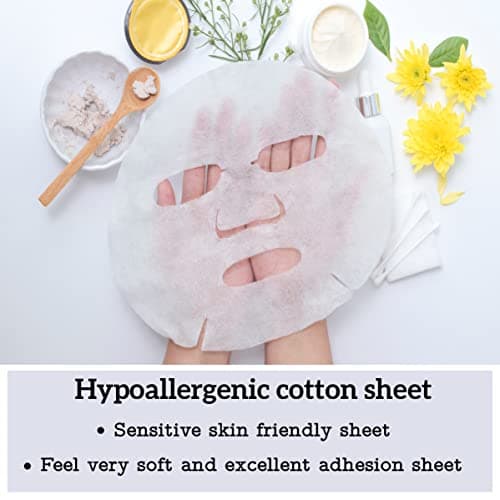 MEAROSA Masque facial en feuille Korean SkinCare de qualité supérieure Vitamine C Collagène Essence peau sensible (paquet de 8 feuilles)