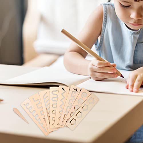 SM SunniMix Planche de traçage en Bois Compétences -écriture Enseignement précoce Apprentissage Pratiquer des Exercices pour l' à, Motifs géométriques