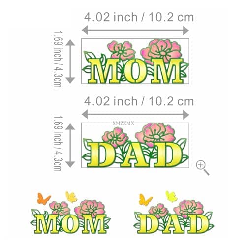 XMZZMX Matrices de découpe en métal pour la fête des pères et des mères pour la fabrication de cartes, le gaufrage sur papier, les pochettes de rangement, les cadres photo, les albums photo, le