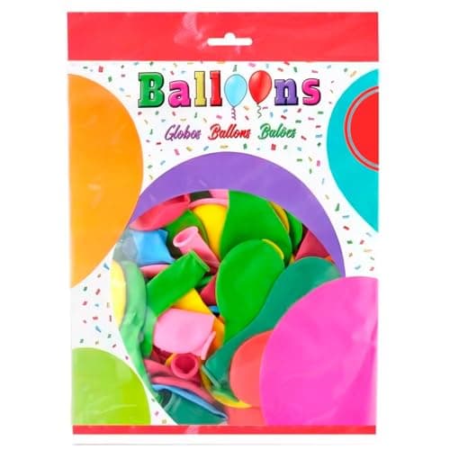 ADRI 200 ballons anniversaires de couleurs en latex assorties 24 cm biodégradables fabriqués en Espagne, pour fêtes, mariages, réunions, anniversaires, baptêmes, photocall, décoration (200)