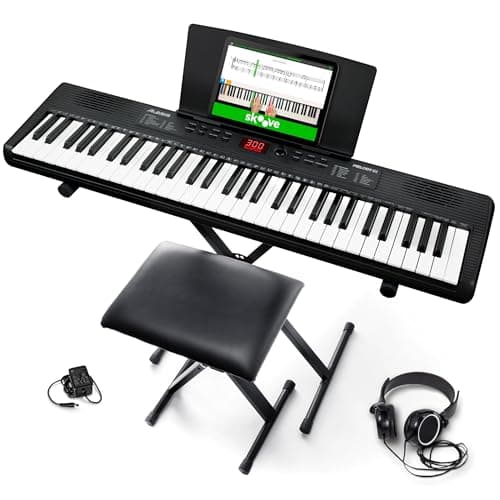 Alesis Melody 61 MK4 Clavier Piano 61 Touches avec Accessoires | Portable, 300 Sons, Modes Split/Layer, Inclus Cours, Stand, Banquette, Microphone et Casque, pour Débutants
