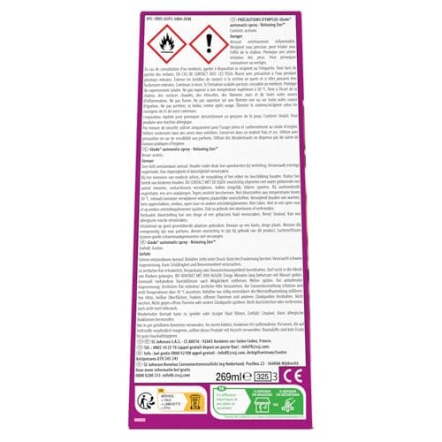 Glade Automatic Spray Diffuseur Relaxing Zen - Infusé Aux Huiles Essentielles