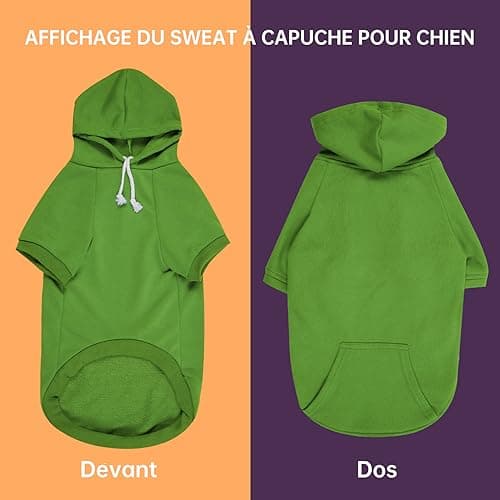 Furryilla Vêtements pour Chien, Sweat à Capuche pour Chien avec Trou pour Laisse pour Chiens de Taille Moyenne à Grande