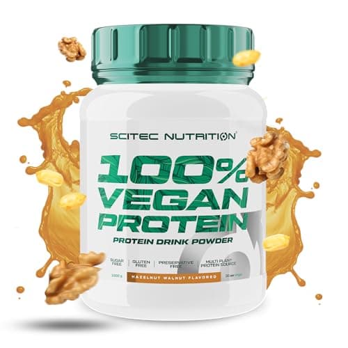 Scitec Nutrition 100% Vegan Protein - 5 sources de protéines d'origine végétale - enrichi en vitamine B12-33g par portion - Vegan, 1 kg, Noisette-Noix