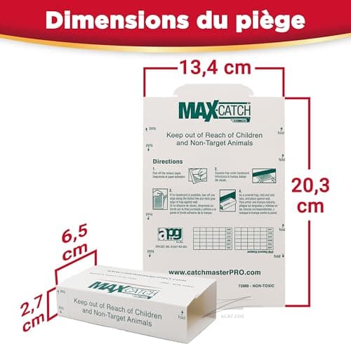 Catchmaster 72MAX Piège à Souris - 10 Pièges Colle Souris - Plaque Collante - Plaque Glue Souris - Attrape Souris - Grande Taille - Pieges à Souris Efficaces