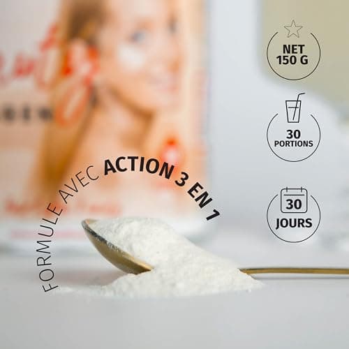 Nature's Finest by Nutrisslim Collagene et Acide Hyaluronique - Anti Ride, Repousse Cheveux - Collagene en Poudre Avec Q10 Coenzyme, Biotine, Zinc, Acide Hyaluronique - Testé, Sans Additifs