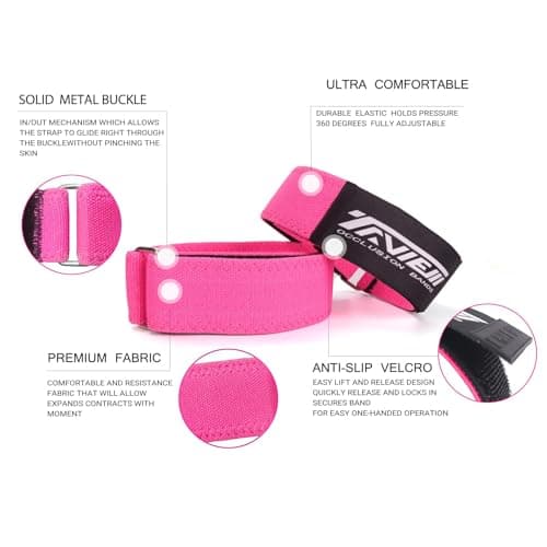 Bandes d'occlusion pour femmes, muscles fessiers et renforcement des hanches, bandes de restriction du flux sanguin, bandes BFR pour booty, meilleures bandes de résistance en tissu pour l'entraînement